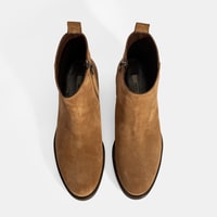 Kadın Taba Fermuarlı Süet Deri Bot