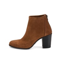 Kadın Taba Fermuarlı Topuklu Süet Bot