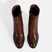 Kadın Taba Kalın Topuklu Deri Bot