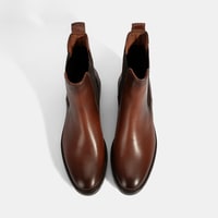 Kadın Taba Kalın Topuklu Deri Bot