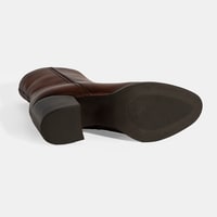 Kadın Taba Kalın Topuklu Deri Bot