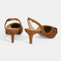 Kadın Taba Slingback Süet Topuklu Ayakkabı 
