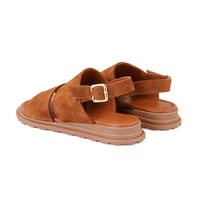 Kadın Taba Süet Deri Sandalet