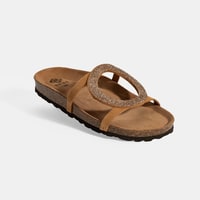 Kadın Taba Taş Detaylı Süet Terlik