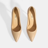 Kadın Ten Deri Topuklu Klasik Ayakkabı