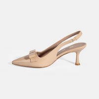 Kadın Ten Fiyonk Detaylı Rugan Topuklu Klasik Ayakkabı