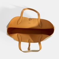 Kadın Turuncu / Bej Çift Taraflı Deri Omuz Çantası