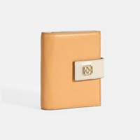 Kadın Turuncu / Bej Deri Cüzdan