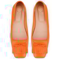 Kadın Turuncu Deri Babet