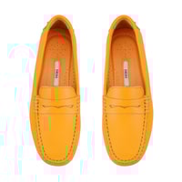 Kadın Turuncu Deri Loafer