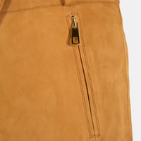 Kadın Turuncu Mini Süet Etek 