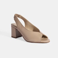 Kadın Vizon DesaComfort Lastik Bantlı Slingback Topuklu Ayakkabı