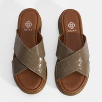 Kadın Vizon Dolgu Topuklu Deri Terlik