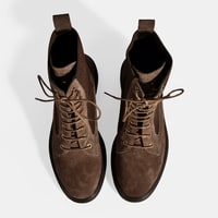 Kadın Vizon Lastik Detaylı Bağcıklı Süet Postal Bot