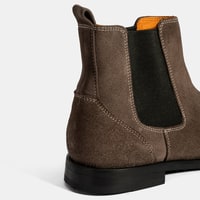 Kadın Vizon Lastik Detaylı Süet Deri Bot