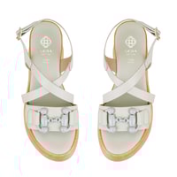 Kadın Yeşil Ayarlanabilir Tokalı Topuklu Deri Sandalet