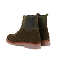 Kadın Yeşil Bağcıklı Süet Deri Postal Bot