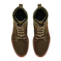 Kadın Yeşil Bağcıklı Süet Deri Postal Bot