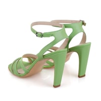 Kadın Yeşil Deri Abiye Sandalet