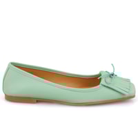 Kadın Yeşil Deri Babet