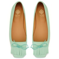 Kadın Yeşil Deri Babet