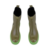 Kadın Yeşil Deri Chelsea Bot