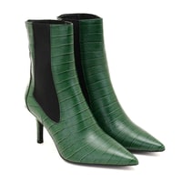 Kadın Yeşil Kroko Baskılı Deri Bot