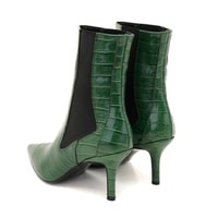Kadın Yeşil Kroko Baskılı Deri Bot