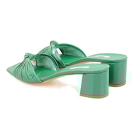 Kadın Yeşil Rugan Deri Terlik