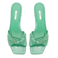 Kadın Yeşil Rugan Deri Terlik