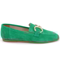 Kadın Yeşil Süet Deri Loafer