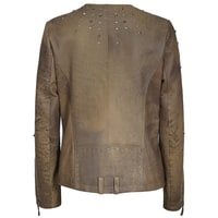 Kahve Breezy Kadın Troklu Deri Mont