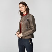 Kahve Breezy Kadın Troklu Deri Mont