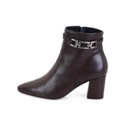 Kahve Kadın DesaComfort Toka Aksesuarlı Topuklu Deri Bot