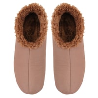 Kahve Kadın Fluffy Yünlü Patik