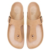 Karen Kahve Erkek Parmak Arası Nubuk Deri Terlik