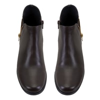 Karlee Kahve Kadın DesaComfort Fermuarlı Deri Bot