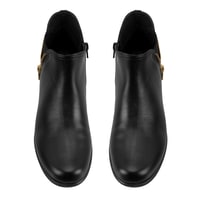 Karlee Siyah Kadın DesaComfort Fermuarlı Deri Bot