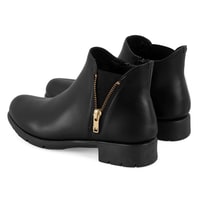 Karlee Siyah Kadın DesaComfort Fermuarlı Deri Bot