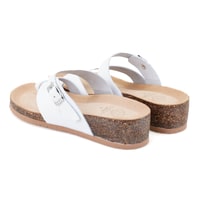 Kathy Beyaz Kadın Parmak Arası Nubuk Deri Terlik