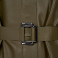 Kelly Yeşil Kadın Deri Trençkot