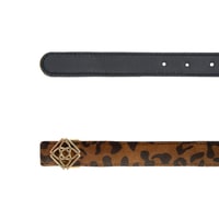 Kieran Leopar Kadın Çift Taraflı Deri Kemer