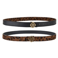 Kieran Leopar Kadın Çift Taraflı Deri Kemer