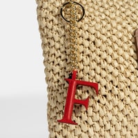 Kırmızı F Harfi Deri Anahtarlık