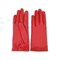 Kırmızı Kadın Deri Eldiven