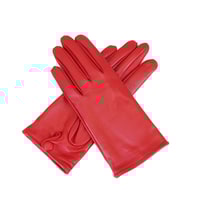 Kırmızı Kadın Deri Eldiven