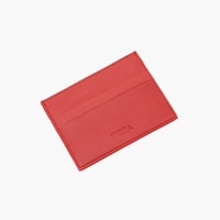 Kırmızı Kadın Deri Kartlık