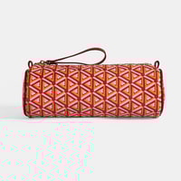 Kırmızı Monogram Desenli Kalemlik/Tıraş/Makyaj Çantası