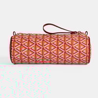 Kırmızı Monogram Desenli Kalemlik/Tıraş/Makyaj Çantası