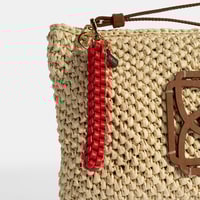 Kırmızı Örgü Detaylı Deri Anahtarlık